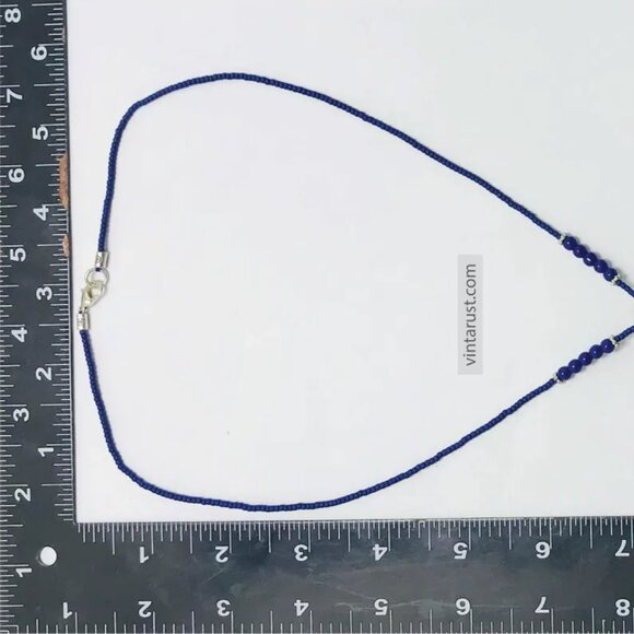 Artisan Lapis Lazuli Diamond Pendant Necklace, Ethnic Lapis Lazuli Pendant - Picture 7 of 8